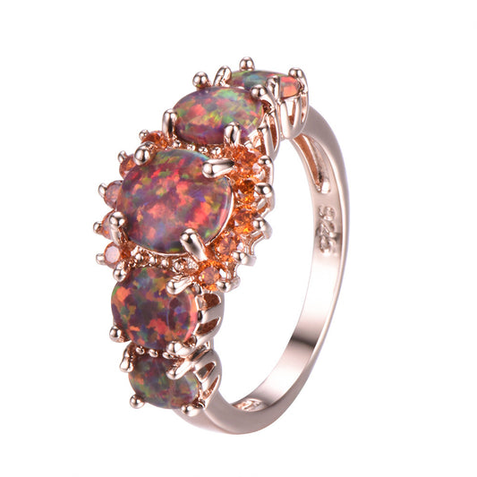 Oval Green Orpel Emerald Small Diamond Ring