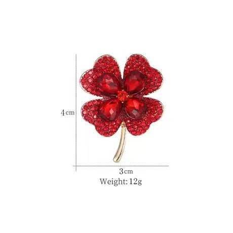 Creative Light Luxury High-End Four-Leaf Clover Brooch Amazon Hot New Product Copper Inlaid Zircon Brooch Factory Direct sales