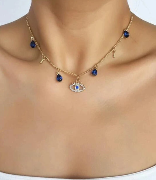 Gold Plated Devil's Crystal Necklace