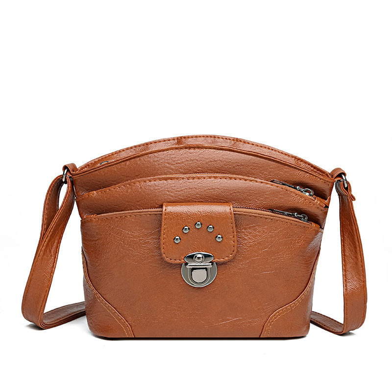 Retro Simple Middle-aged Women's Bag Soft Leather