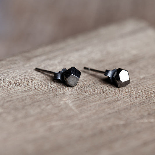 Oxidation Black Fashion Three-dimensional Geometric Earrings