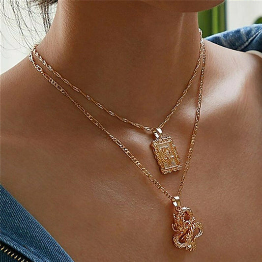 Bohemia Portrait Alloy Gold Coin Pendant