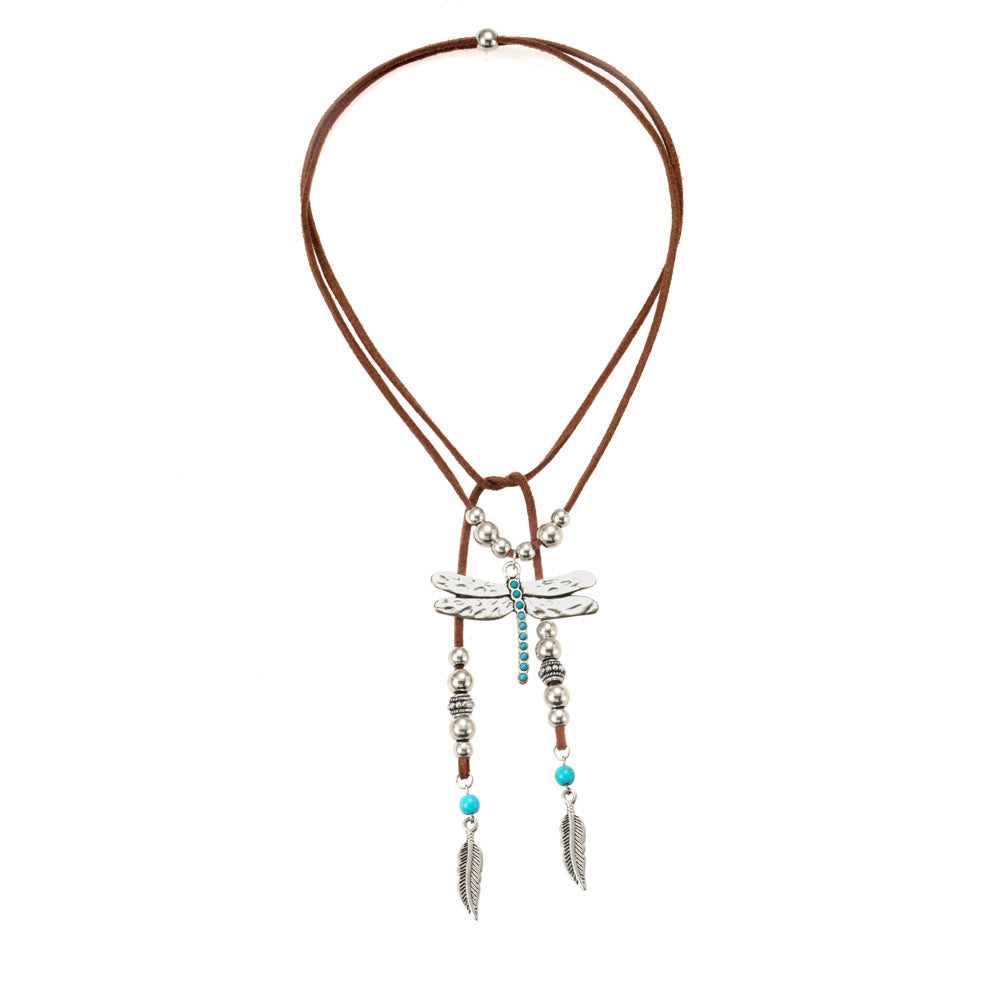 Bohemian Vintage Dragonfly Alloy Pendant Collarbone Chain