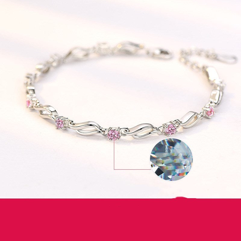 925 Sterling silver crystal love bracelet