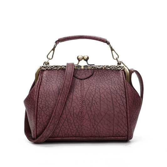 Trendy Damen PU Retro Tasche Clip Mund