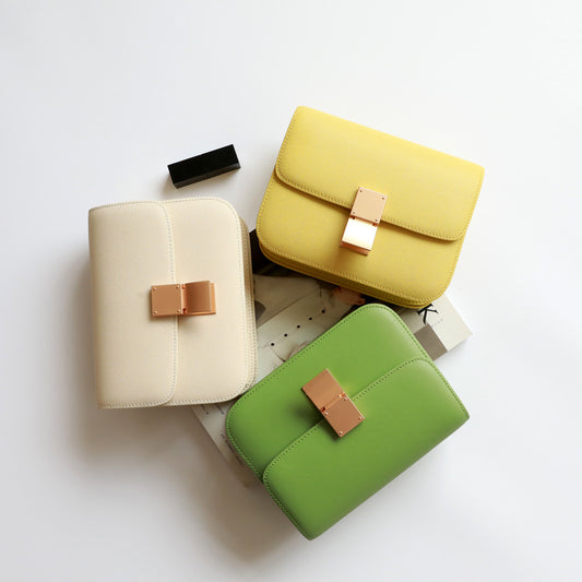 Federstil Pendler Stewardess Leder One-Shoulder Messenger Bag