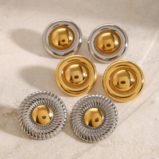 أقراط متدلية مبالغ فيها من الفولاذ المقاوم للصدأ