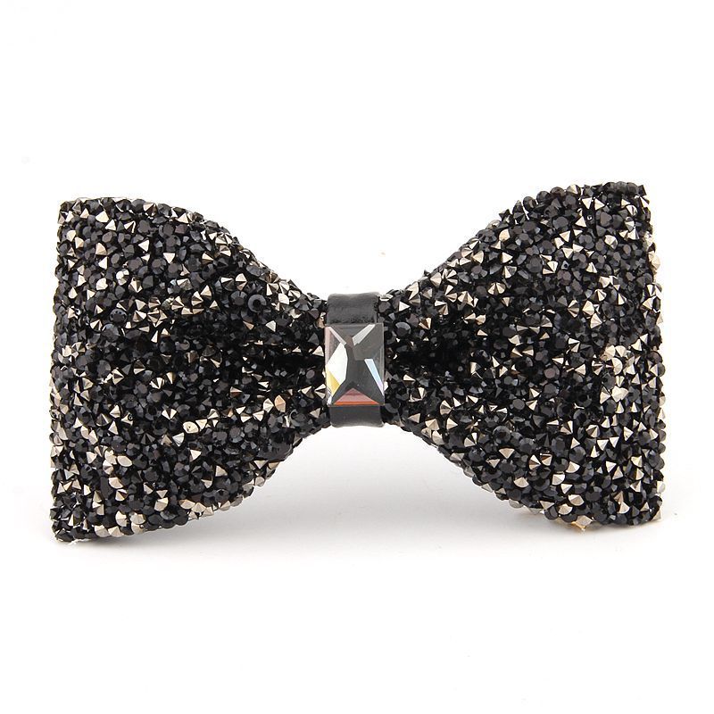 Fashionable Men's Shiny Diamond Bow Tie