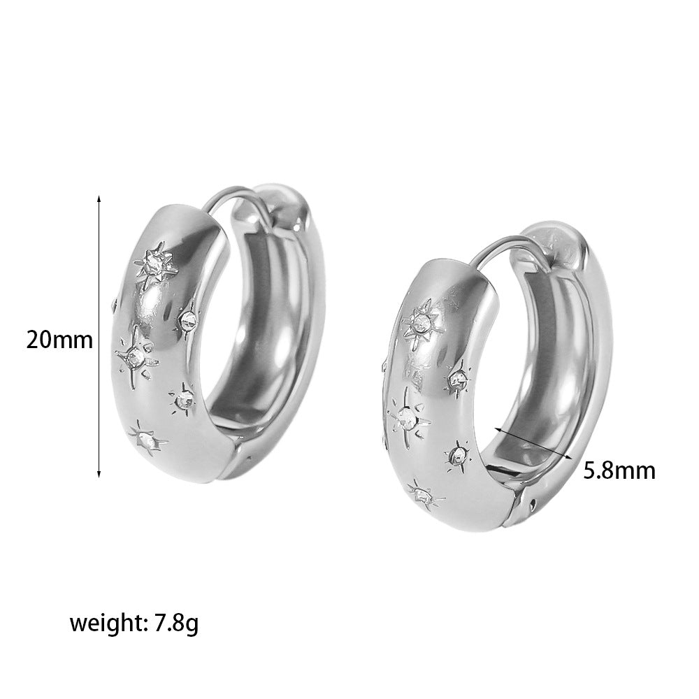 Niche High-grade Sense Does Not Fade 18K Gold Stainless Steel Studs