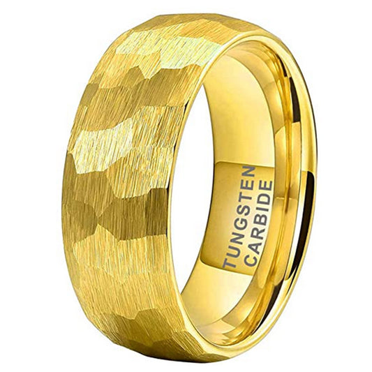 Size 6to13 Men's Hammer Pattern Tungsten Steel Ring