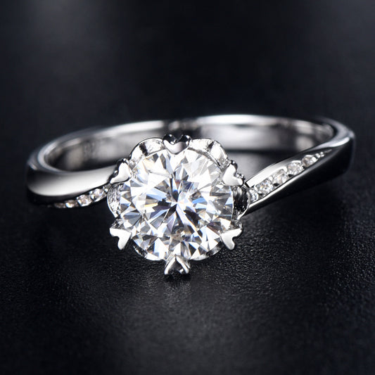 La Moissan Diamond Snowflake Engagement Ring