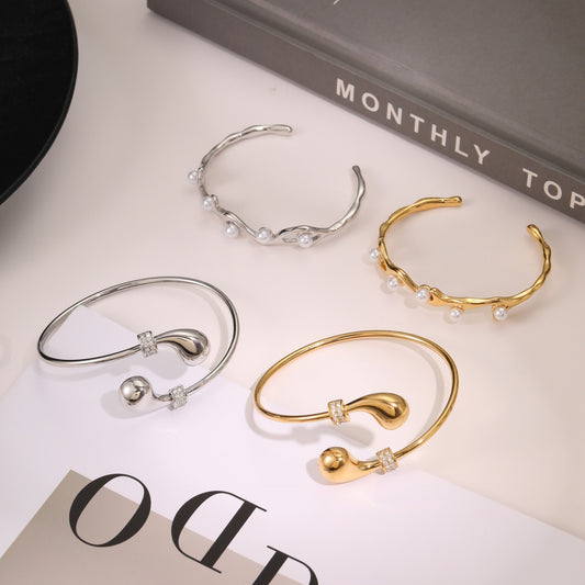 European And American Ins Fashion Design Stainless Steel Bracelet Opening Bracelet