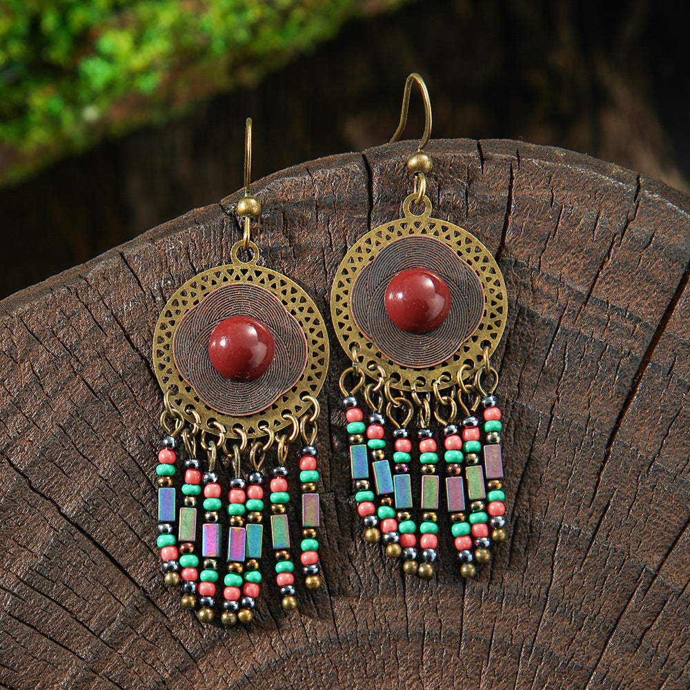 Vintage Bohemian Style Hand-woven Tassel Earrings