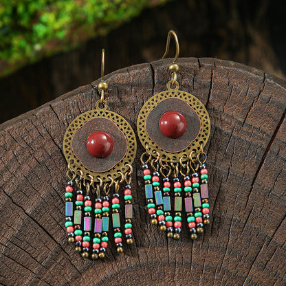 Vintage Bohemian Style Hand-woven Tassel Earrings