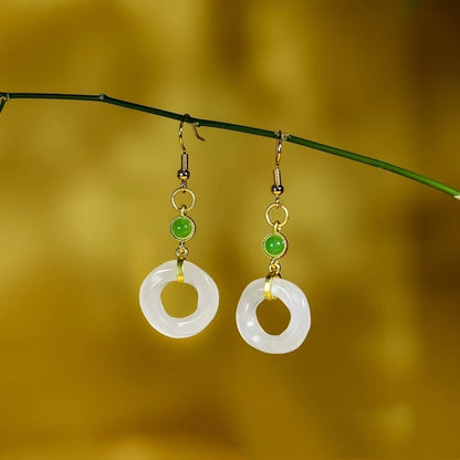 DIY Antique Earrings Jade Ornament Accessories
