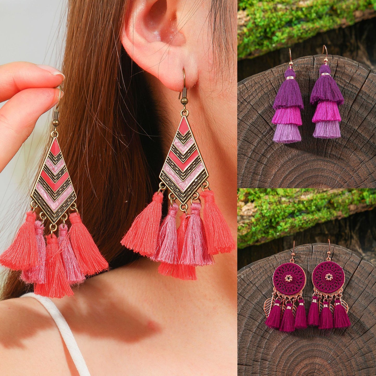 Vintage Bohemian Style Hand-woven Tassel Earrings