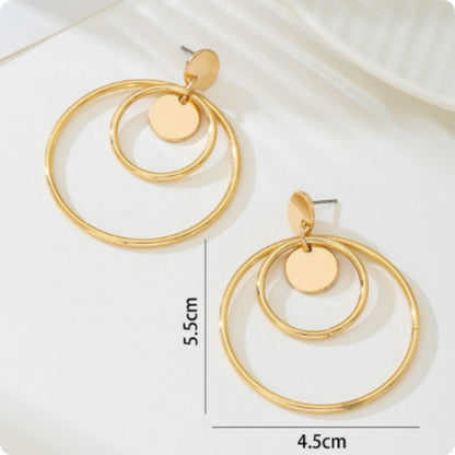 Multi Layer Circular Earrings, New Fashionable And Trendy For Women