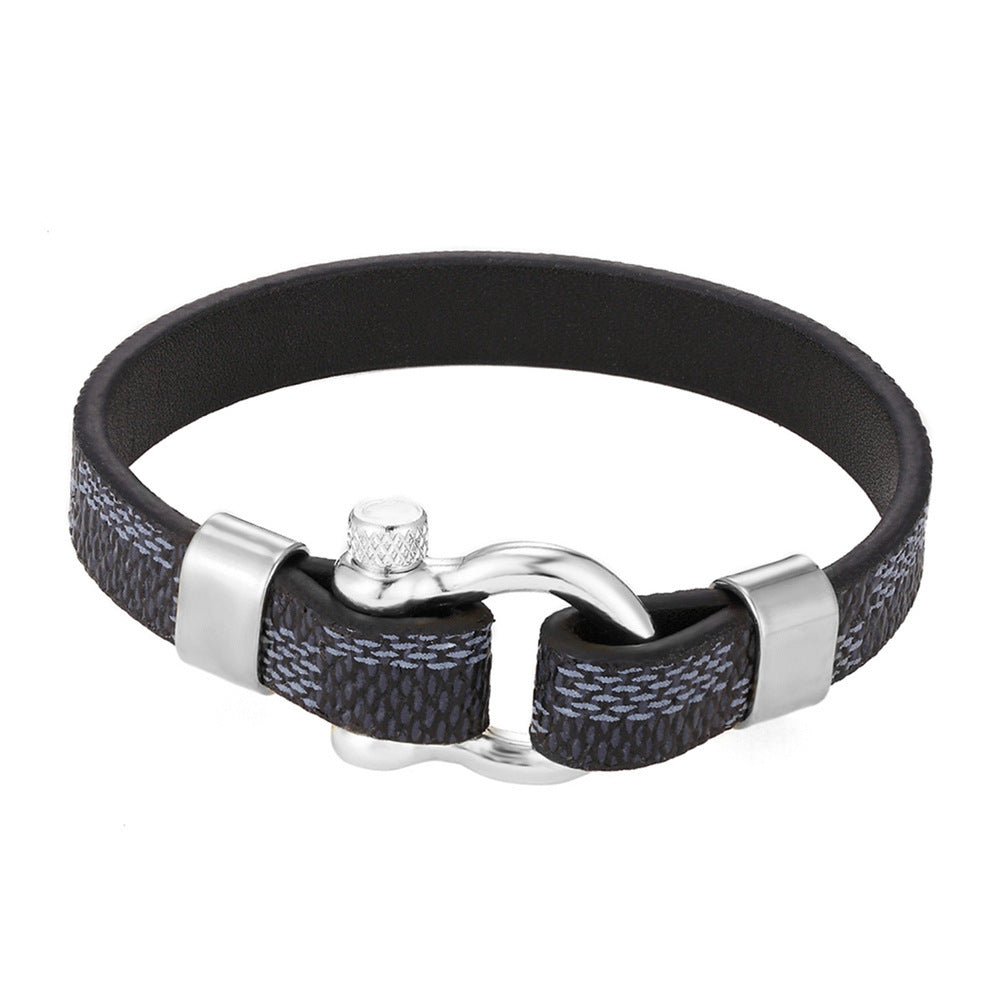 Bracelet Men's Titanium Steel Bracelet Horseshoe Buckle