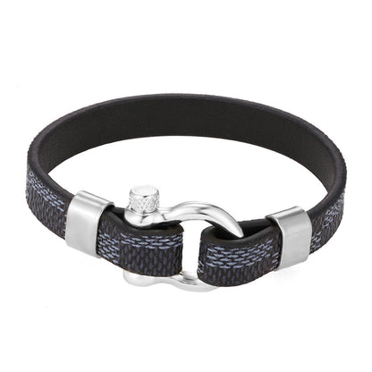 Bracelet Men's Titanium Steel Bracelet Horseshoe Buckle