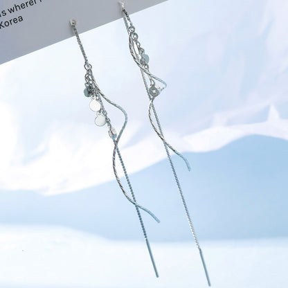 Women's Fashion Wave Tassel Hanging Earrings