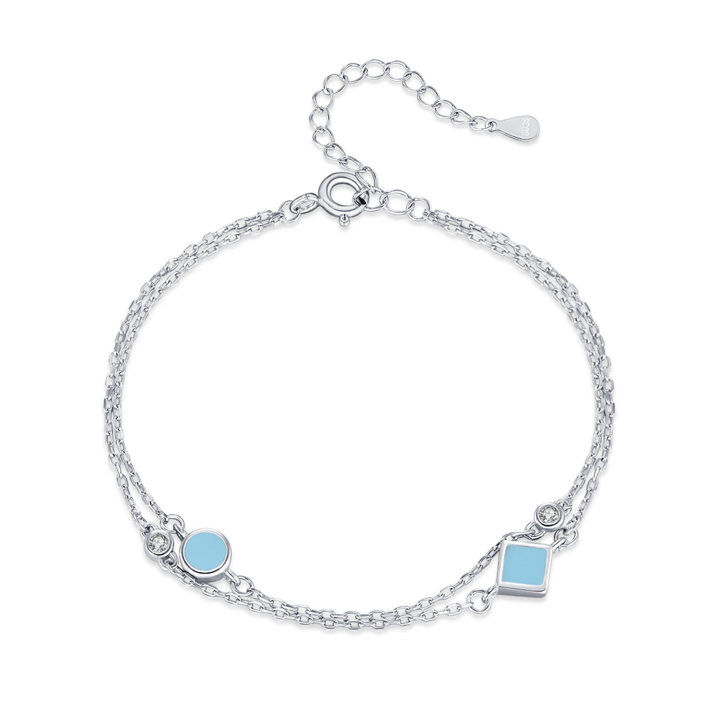 Women's S925 Silver Geometric Round Bracelet