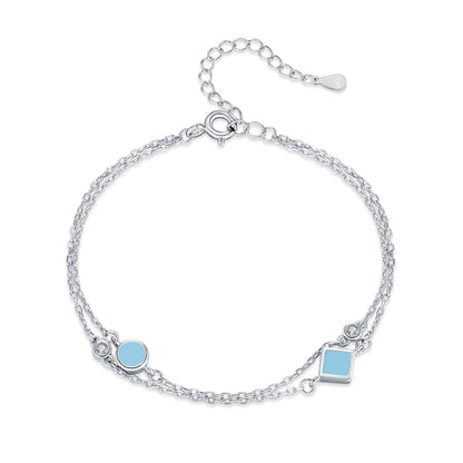 Women's S925 Silver Geometric Round Bracelet