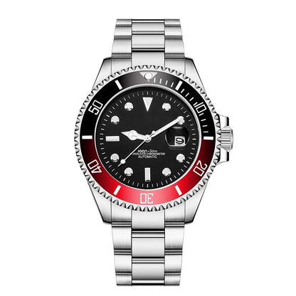 ساعة ميكانيكية للرجال بسوار من الفولاذ المقاوم للصدأ