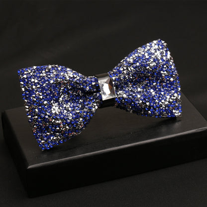 Fashionable Men's Shiny Diamond Bow Tie