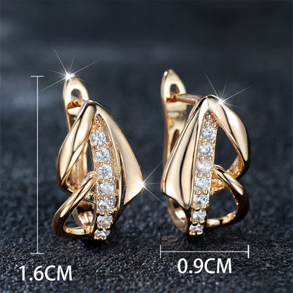 Round White Diamond Arrow Minimalist Niche Light Luxury Elegant Ear Clip