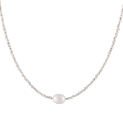 Artistic Vintage Bead Necklace Natural Freshwater Pearl