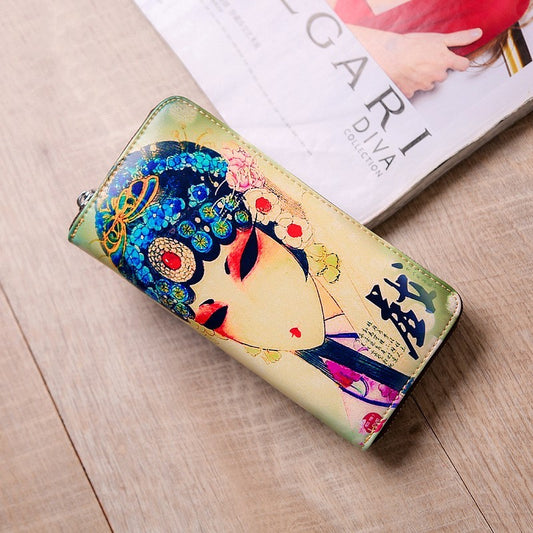 Women's long leather wallet handbags