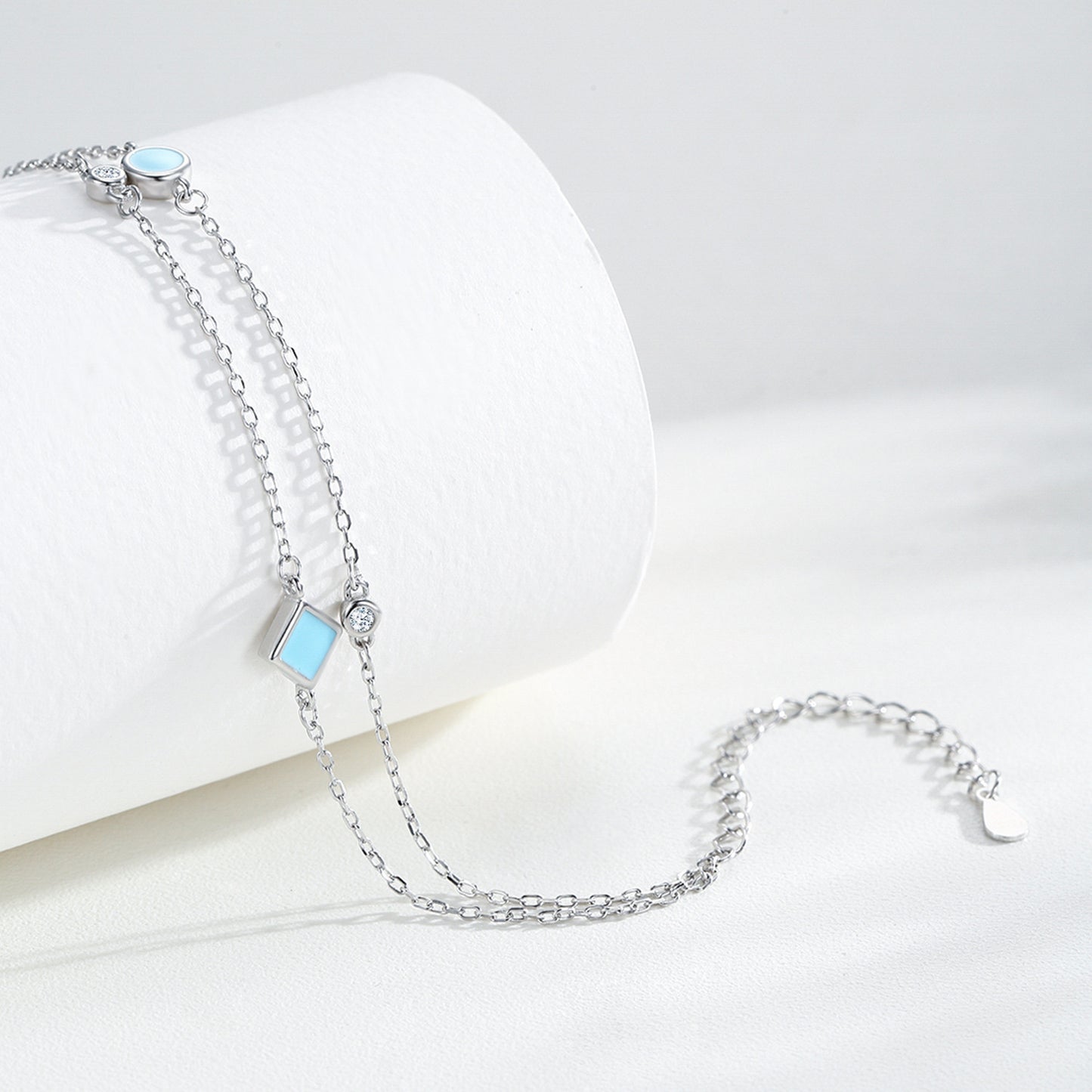 Women's S925 Silver Geometric Round Bracelet