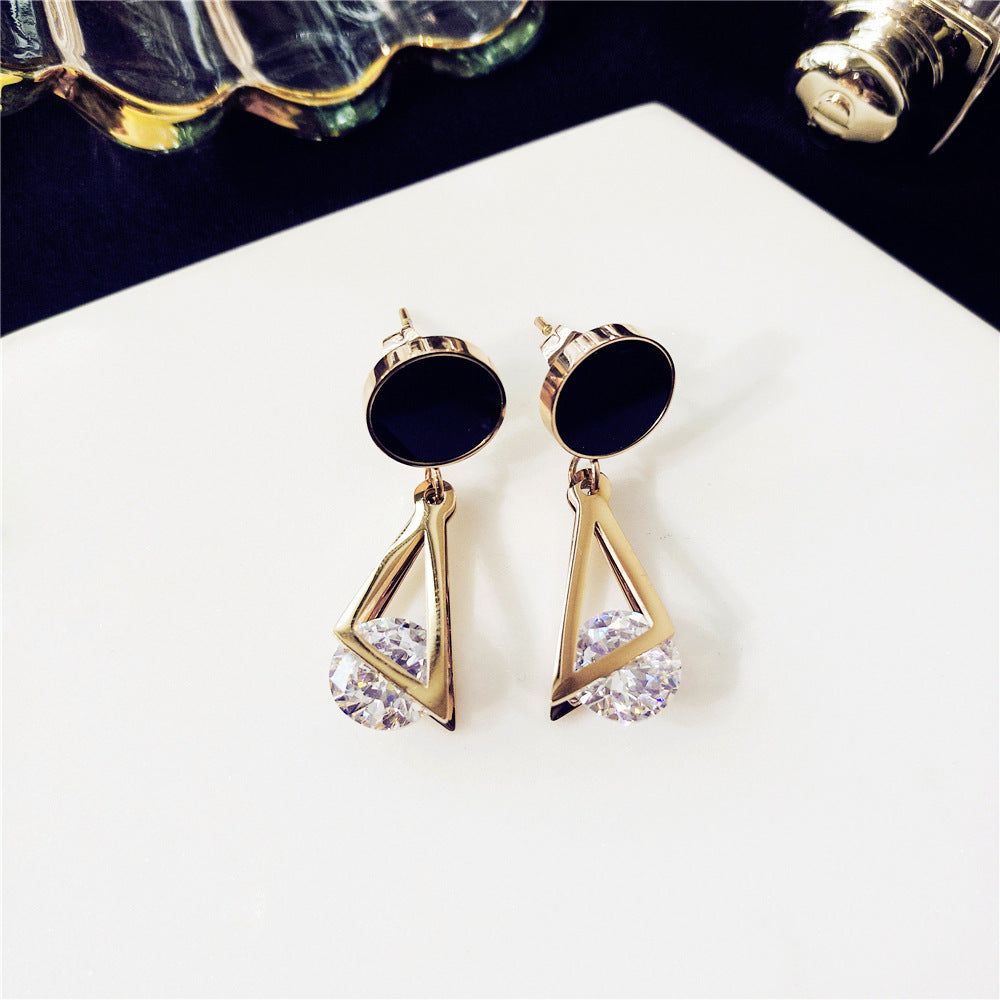Geometric Double Triangle Stud Earrings