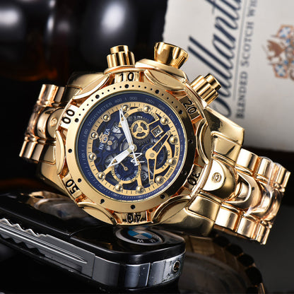 Quarzuhr mit hohlem Zifferblatt und Stahlarmband