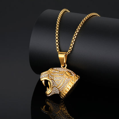 Leopard Head Pendant Stainless Steel Vacuum Plating