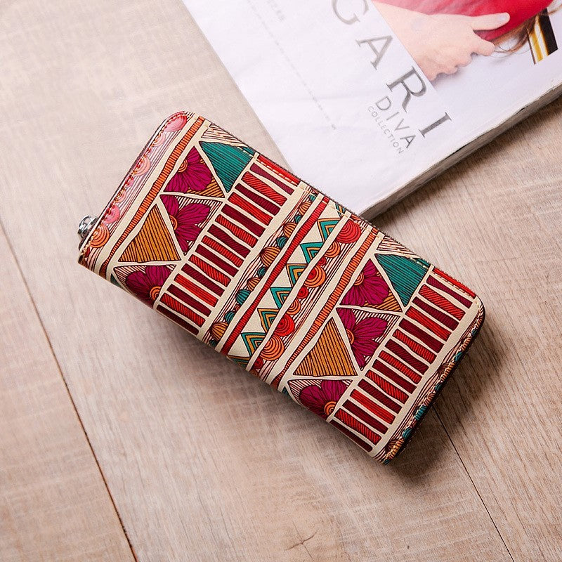 Women's long leather wallet handbags