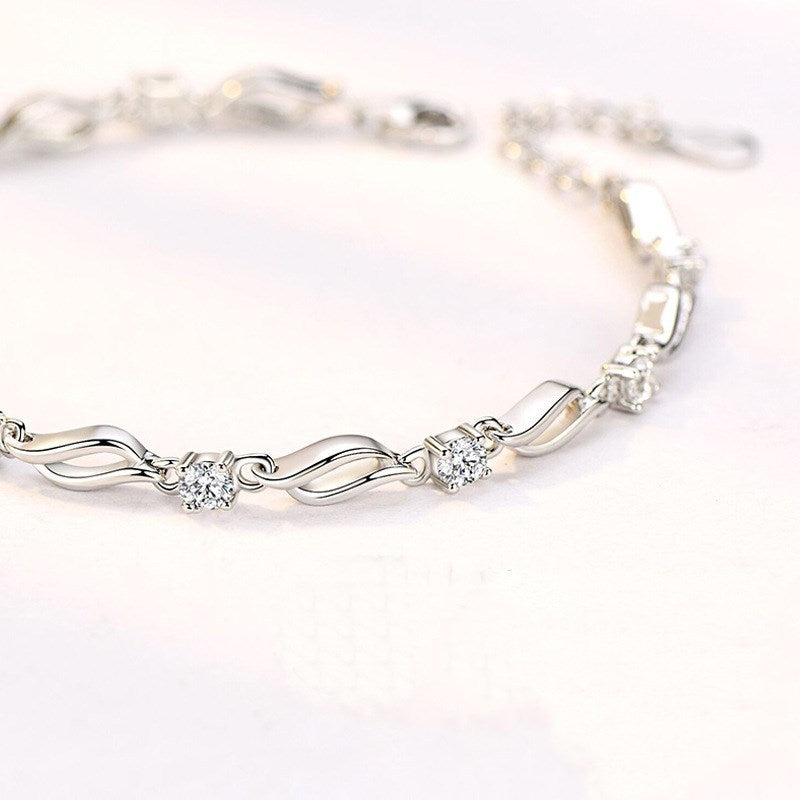 925 Sterling silver crystal love bracelet