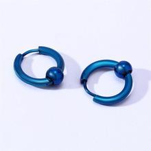 أقراط خرز دائرية من الفولاذ المقاوم للصدأ، أقراط بسيطة للرجال