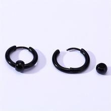 Stainless Steel Round Bead Earrings Simple Men's Earrings