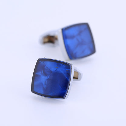High Quality Starry Blue Square Cufflinks