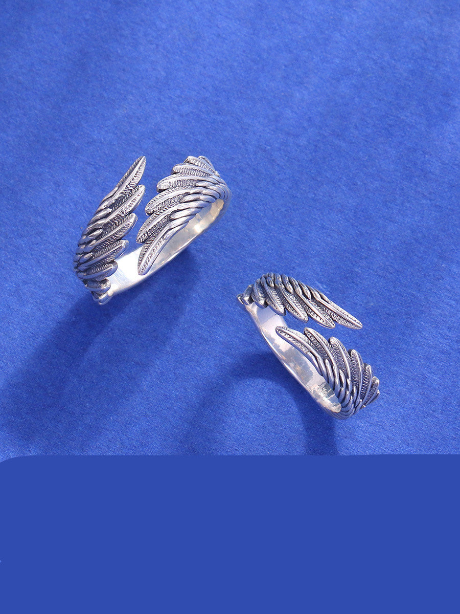 Angel Wings 999 Pure Silver Ring Sterling Silver Couple Ring