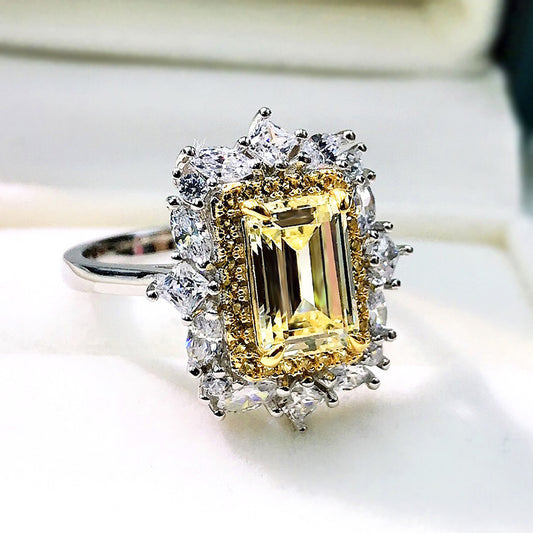 مجموعة خواتم بسيطة وسخية مع خاتم زفاف مرصع بالماس