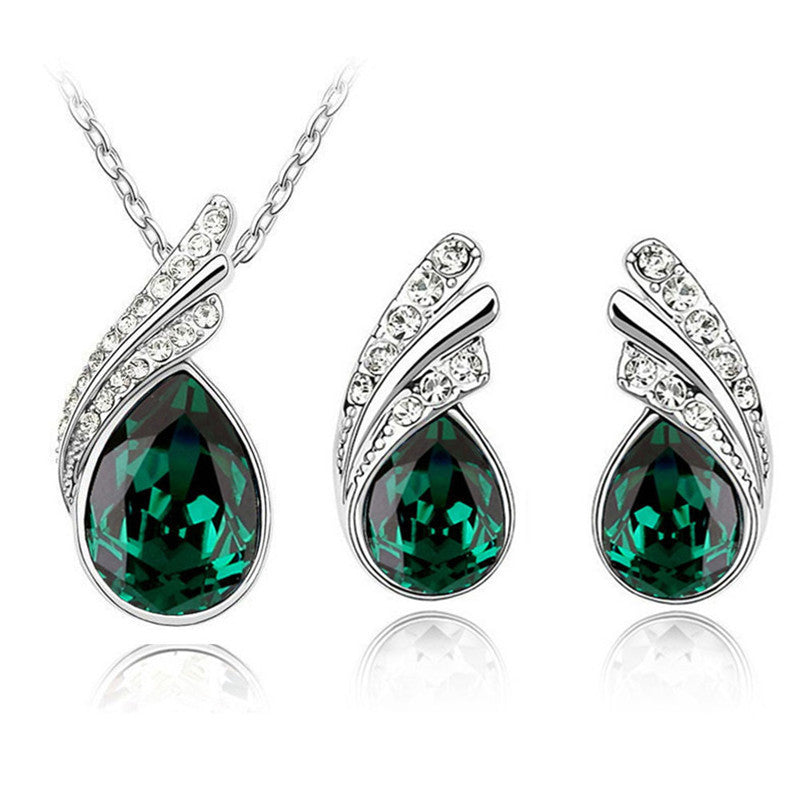 Angel Tears Crystal Wings Crystal Necklace