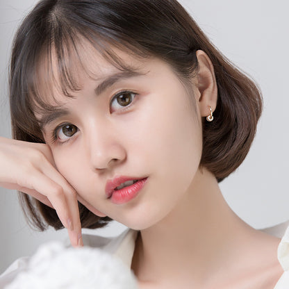 Temperament Sweet Small Circle Earrings Fashion Diamond Geometric Earrings