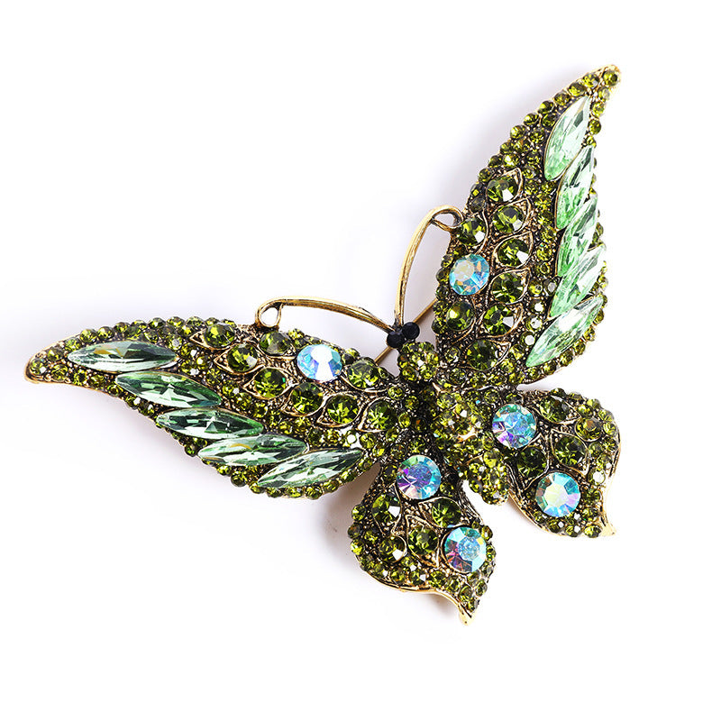 Fashion Animal Crystal Big Butterfly Brooch