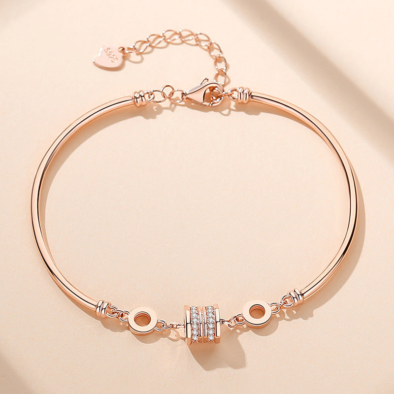 Elaine Schmuck S925 Sterling Silber Armband mit kleiner Taille, modisches Diamantarmband aus Japan und Südkorea, Schmuck für die Freundin