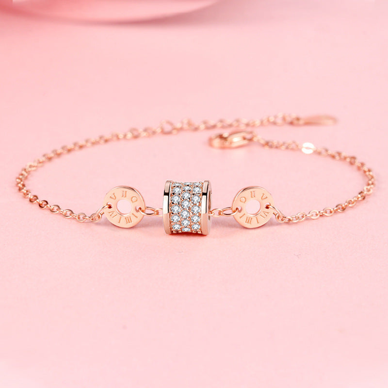 Elaine Schmuck S925 Sterling Silber Armband mit kleiner Taille, modisches Diamantarmband aus Japan und Südkorea, Schmuck für die Freundin