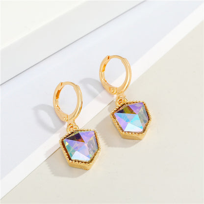 New Colorful Crystal Pendant Hao Stone Necklace Earring Set Fashion Resin Necklace Earrings