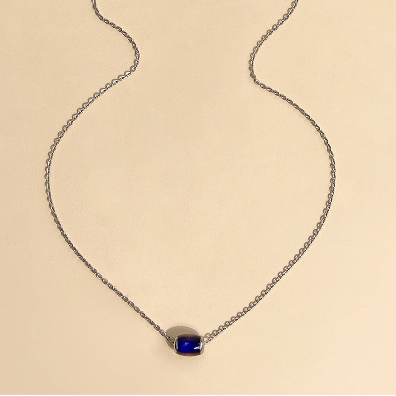 DIY Creative Fashion Mood Temperature Sensitive Color Changing Pendant Luck Beads Lucky Beads Stainless Steel Necklace For Women