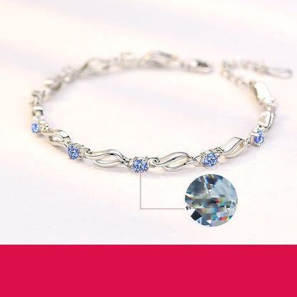 925 Sterling silver crystal love bracelet